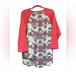 LuLaRoe Long Sleeve Top - Coral and Lavender - Like new